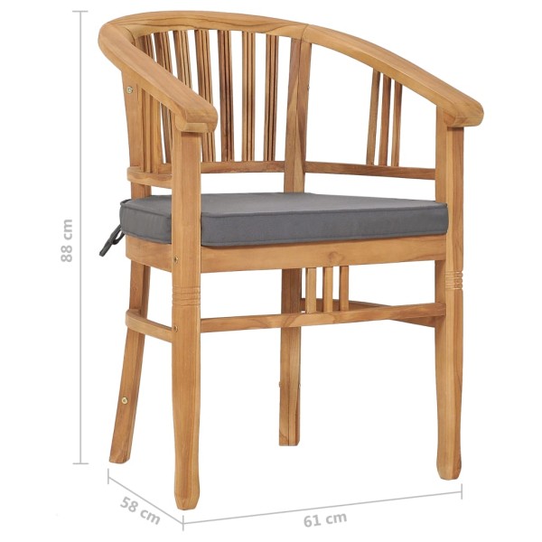 Set de comedor de jardín 5 pzas y cojines madera maciza de teca