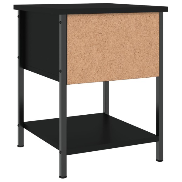 Mesita de noche madera de ingeniería negra 34x35,5x45 cm Mesita de noche madera de ingeniería negra 34x35,5x45 cm