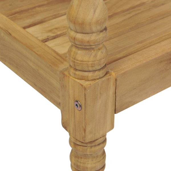 Banco Batavia madera maciza teca y cojín a cuadros gris 150 cm Banco Batavia madera maciza teca y cojín a cuadros gris 150 cm