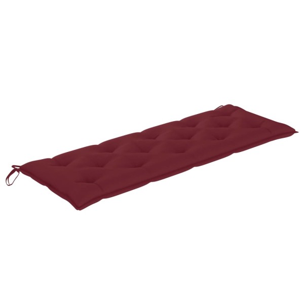 Banco Batavia madera maciza de teca con cojín color vino 150 cm Banco Batavia madera maciza de teca con cojín color vino 150 cm