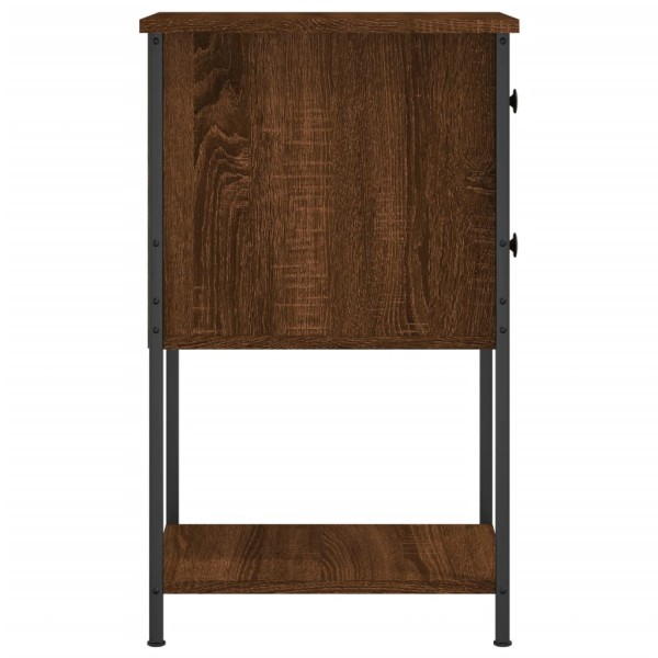 Mesita de noche madera de ingeniería marrón roble 32x42x70 cm