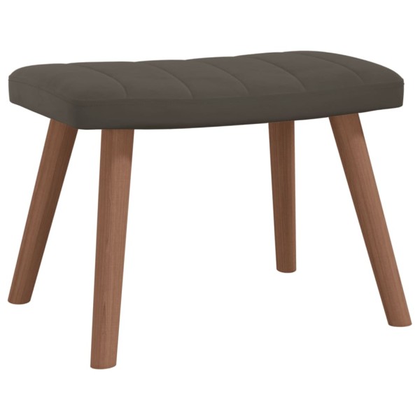Sillón de relax con taburete terciopelo gris oscuro Sillón de relax con taburete terciopelo gris oscuro