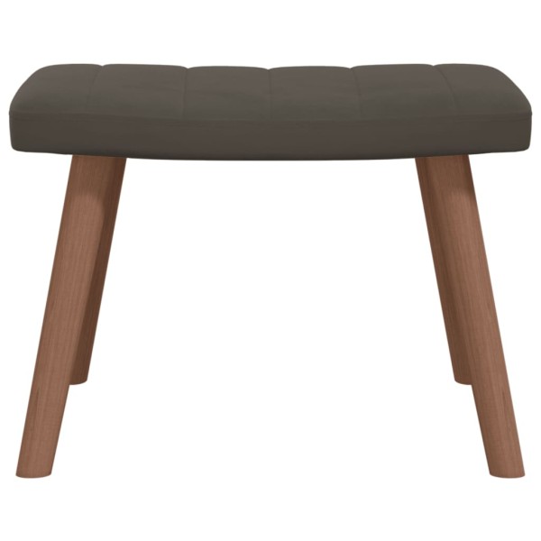 Sillón de relax con taburete terciopelo gris oscuro Sillón de relax con taburete terciopelo gris oscuro