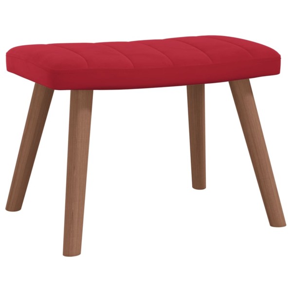 Sillón de relax con taburete terciopelo rojo tinto Sillón de relax con taburete terciopelo rojo tinto