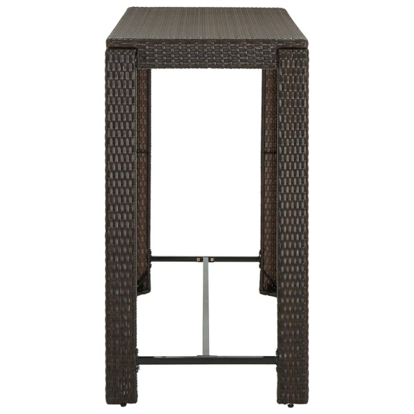 Set de bar para jardín 9 pzas y cojines ratán sintético marrón