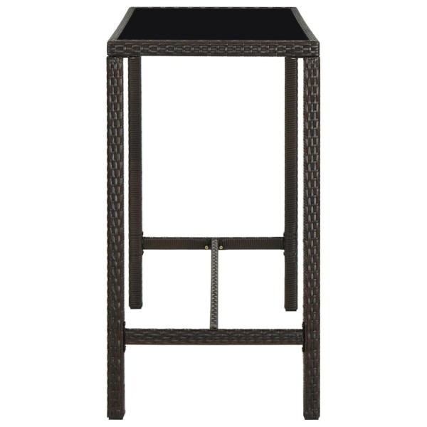 Set de bar de jardín 9 piezas ratán sintético marrón Set de bar de jardín 9 piezas ratán sintético marrón