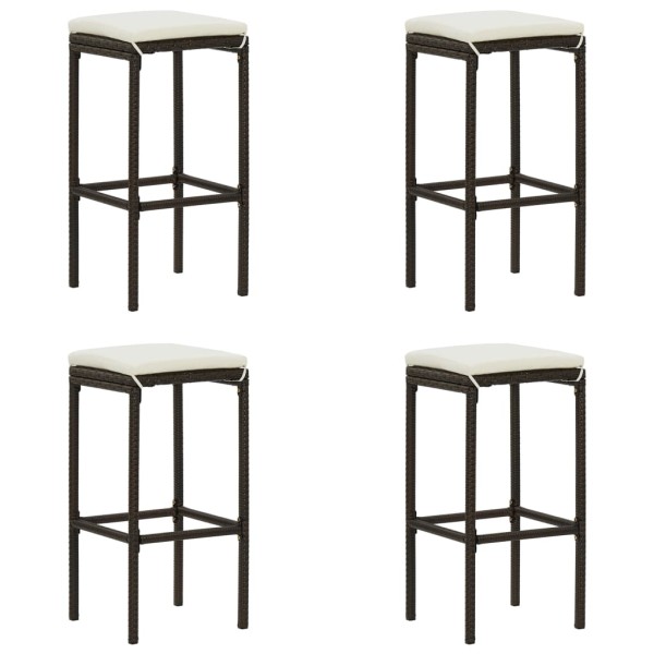Set de bar de jardín 9 piezas ratán sintético marrón Set de bar de jardín 9 piezas ratán sintético marrón
