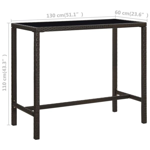 Set de bar de jardín 9 piezas ratán sintético marrón Set de bar de jardín 9 piezas ratán sintético marrón