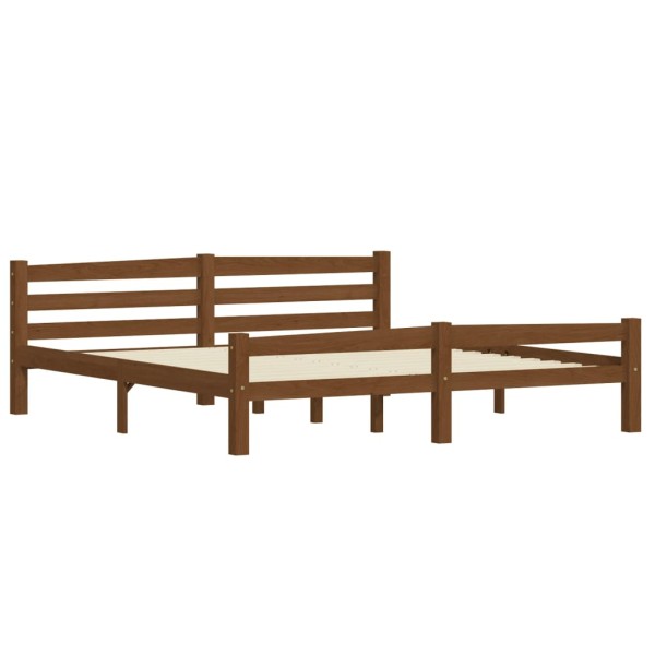 Estructura de cama madera maciza pino marrón miel 180x200 cm Estructura de cama madera maciza pino marrón miel 180x200 cm