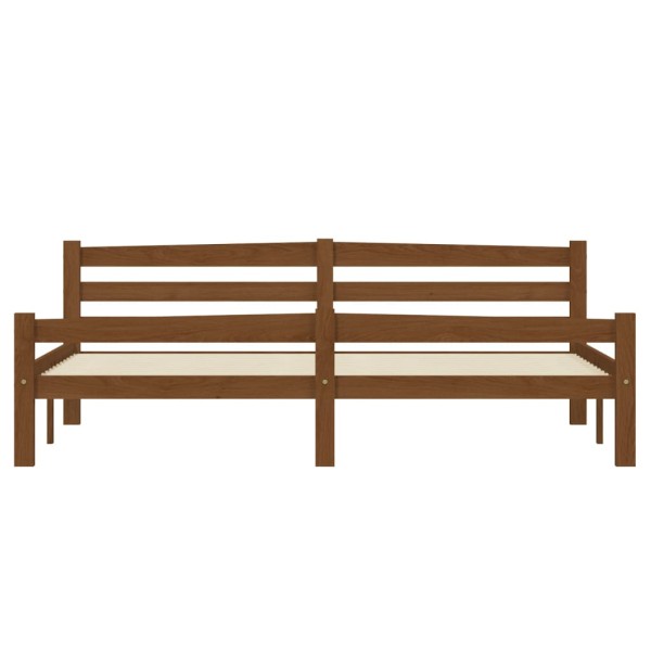 Estructura de cama madera maciza pino marrón miel 180x200 cm Estructura de cama madera maciza pino marrón miel 180x200 cm