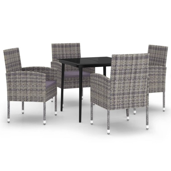 Juego de comedor de jardín 5 piezas gris antracita Juego de comedor de jardín 5 piezas gris antracita