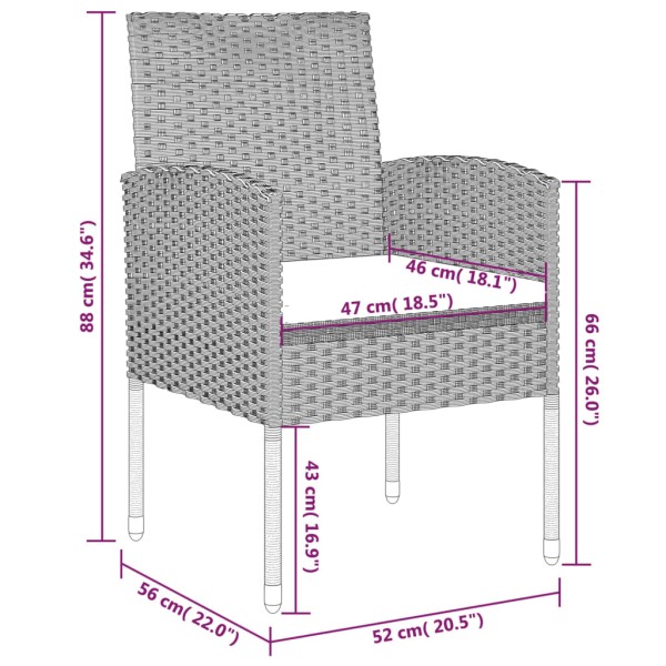 Juego de comedor de jardín 5 piezas gris antracita Juego de comedor de jardín 5 piezas gris antracita