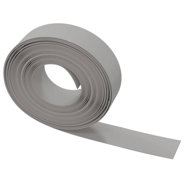 Borduras de jardín 4 uds polietileno gris 10 m 15 cm Borduras de jardín 4 uds polietileno gris 10 m 15 cm