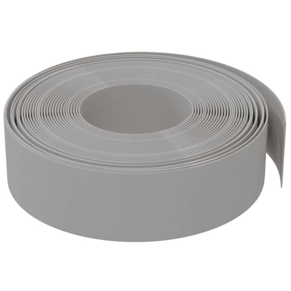 Borduras de jardín 4 uds polietileno gris 10 m 15 cm Borduras de jardín 4 uds polietileno gris 10 m 15 cm
