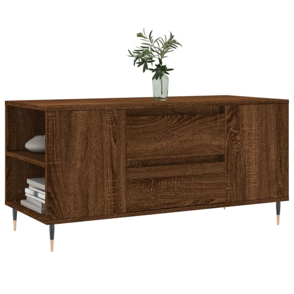 Mesa de centro madera de ingeniería marrón roble 102x44,5x50 cm Mesa de centro madera de ingeniería marrón roble 102x44,5x50 cm