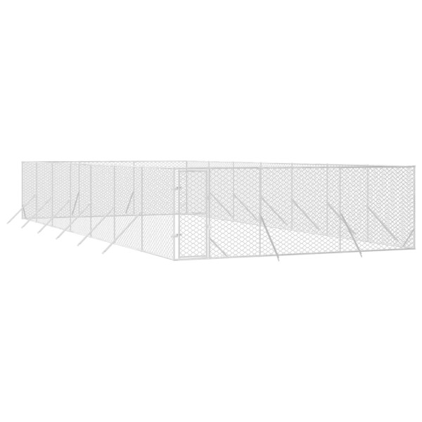 Perrera de exterior acero galvanizado plateado 6x14x2 m Perrera de exterior acero galvanizado plateado 6x14x2 m