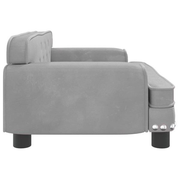 Sofá para niños de terciopelo gris claro 70x45x30 cm Sofá para niños de terciopelo gris claro 70x45x30 cm