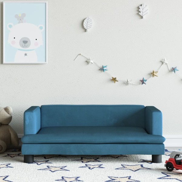 Sofá para niños de terciopelo azul 80x45x30 cm Sofá para niños de terciopelo azul 80x45x30 cm