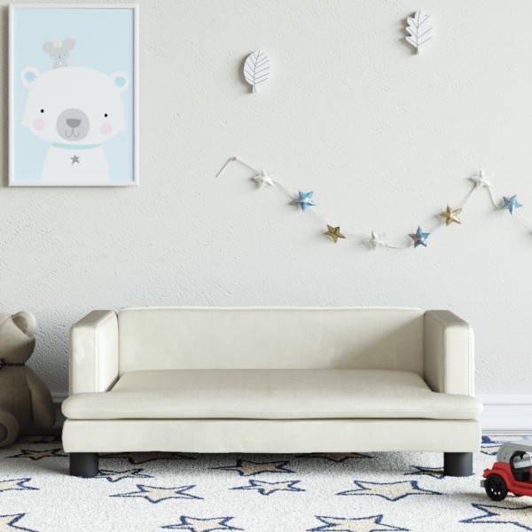 Sofá para niños de terciopelo crema 80x45x30 cm Sofá para niños de terciopelo crema 80x45x30 cm