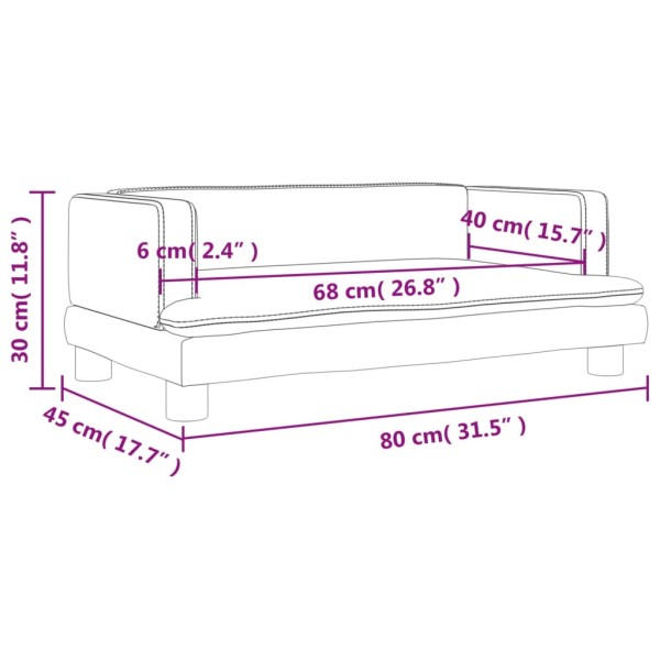 Sofá para niños de terciopelo crema 80x45x30 cm Sofá para niños de terciopelo crema 80x45x30 cm