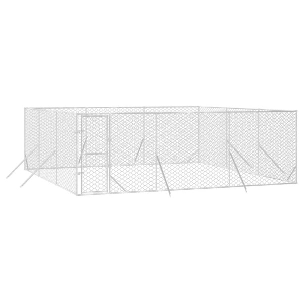 Perrera de exterior acero galvanizado plateado 6x6x2 m Perrera de exterior acero galvanizado plateado 6x6x2 m