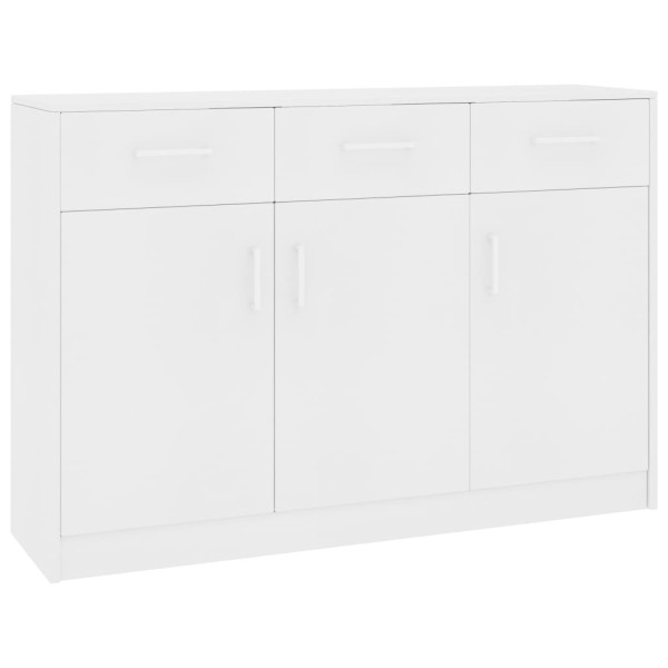 Aparador de madera contrachapada blanco 110x30x75 cm