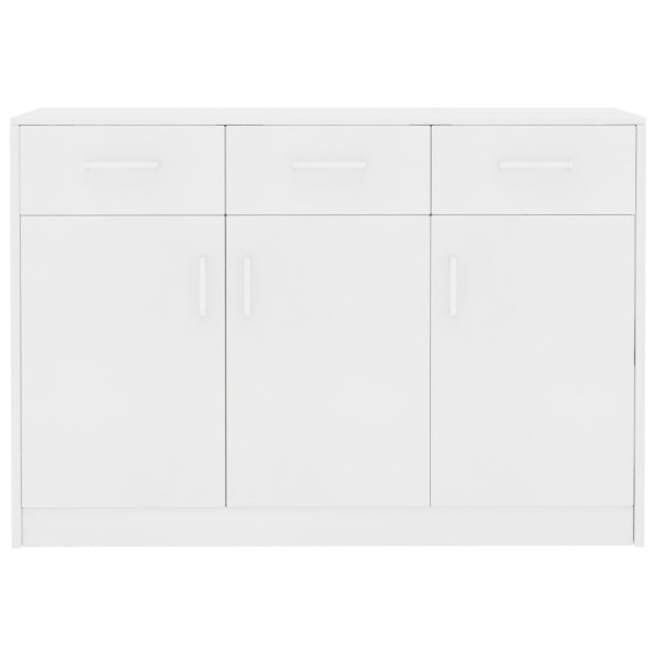 Aparador de madera contrachapada blanco 110x30x75 cm