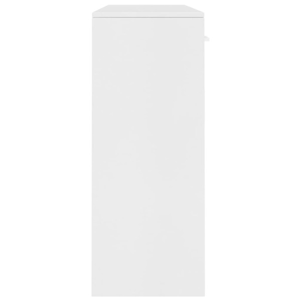 Aparador de madera contrachapada blanco 110x30x75 cm