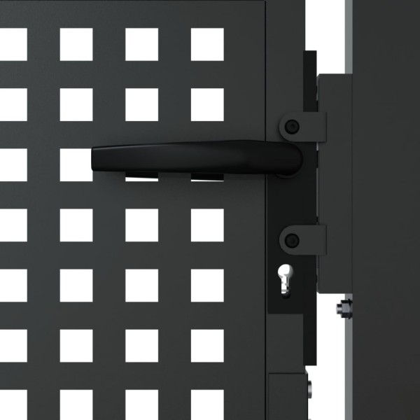 Puerta de jardín acero gris antracita 105x125 cm