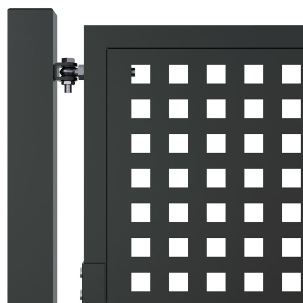 Puerta de jardín acero gris antracita 105x125 cm