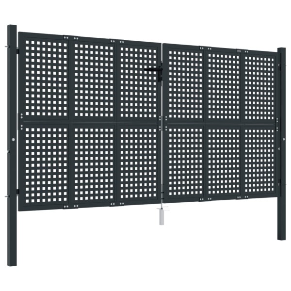 Puerta de jardín acero gris antracita 300x175 cm Puerta de jardín acero gris antracita 300x175 cm