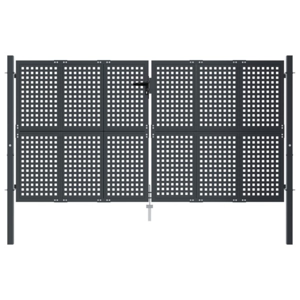 Puerta de jardín acero gris antracita 300x175 cm Puerta de jardín acero gris antracita 300x175 cm