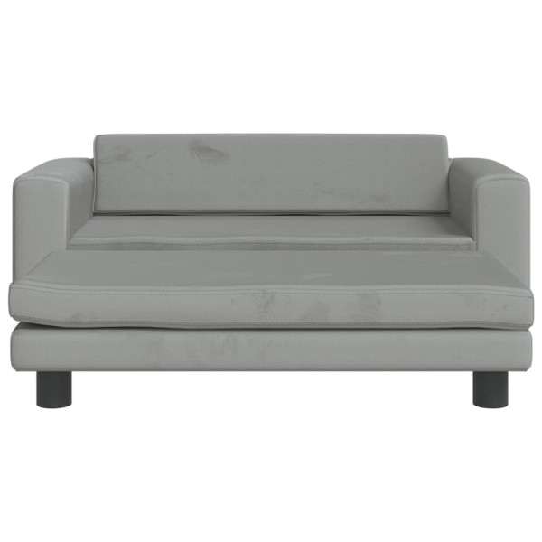 Cama de perros con extensión terciopelo gris claro 100x50x30 cm Cama de perros con extensión terciopelo gris claro 100x50x30 cm