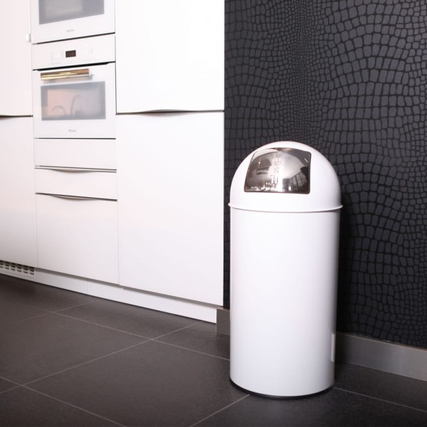 EKO Cubo de basura con tapa a presión 40 L blanco EKO Cubo de basura con tapa a presión 40 L blanco