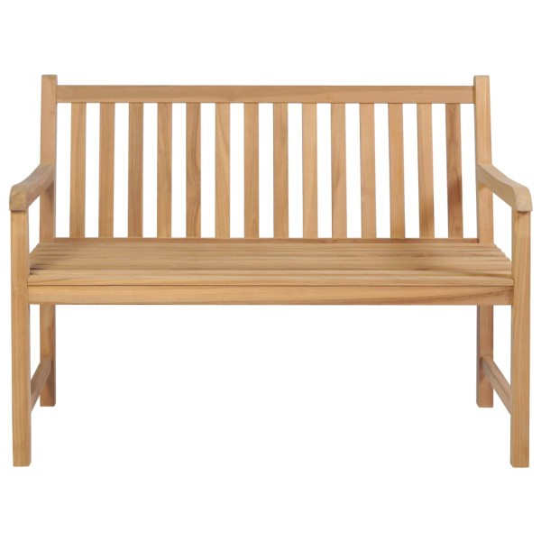 Banco de jardín madera maciza teca con cojín rojo tinto 120 cm Banco de jardín madera maciza teca con cojín rojo tinto 120 cm