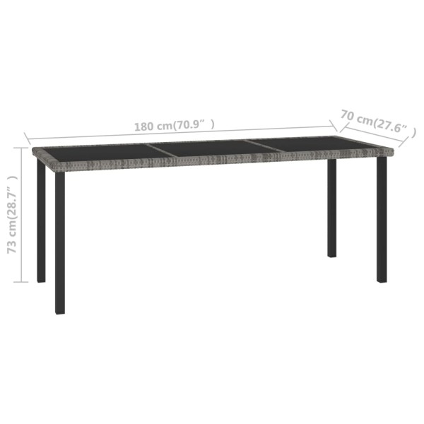Juego de comedor para jardín 9 piezas ratán sintético gris Juego de comedor para jardín 9 piezas ratán sintético gris