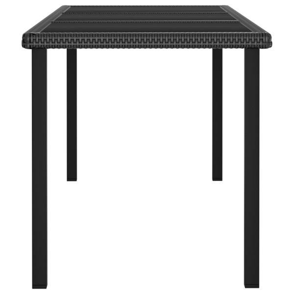 Conjunto de comedor de jardín 9 piezas ratán sintético negro