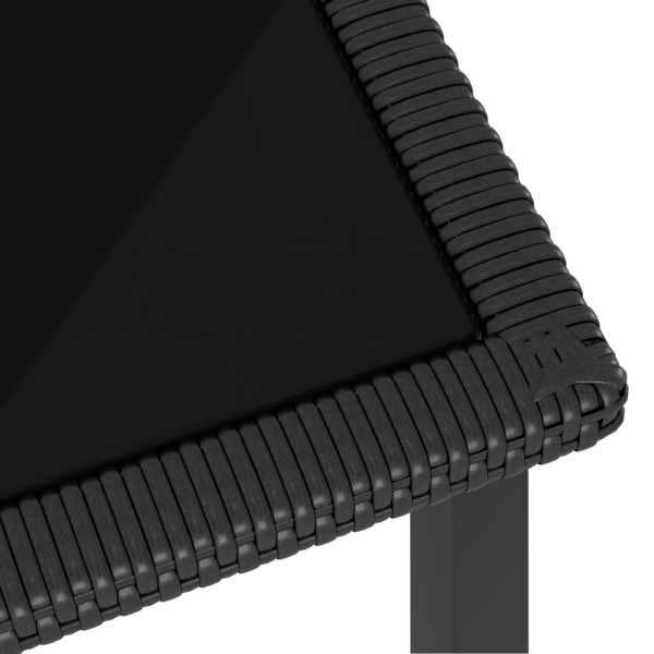 Conjunto de comedor de jardín 9 piezas ratán sintético negro