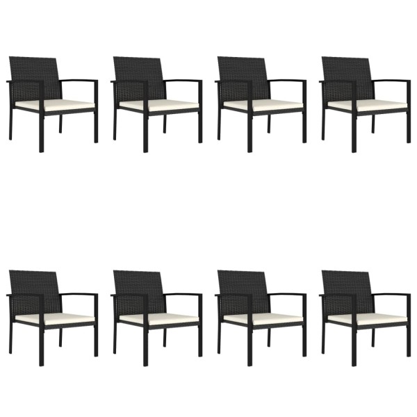Conjunto de comedor de jardín 9 piezas ratán sintético negro
