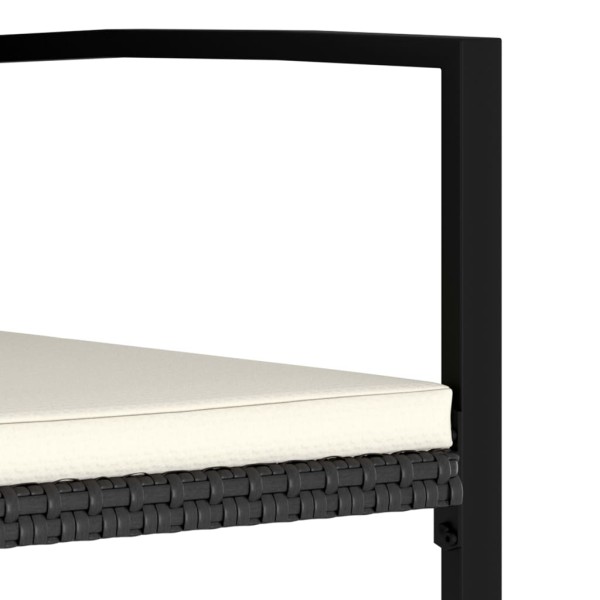 Conjunto de comedor de jardín 9 piezas ratán sintético negro