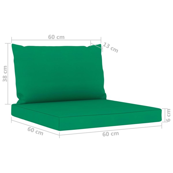 Set de muebles de jardín 9 piezas con cojines verdes Set de muebles de jardín 9 piezas con cojines verdes
