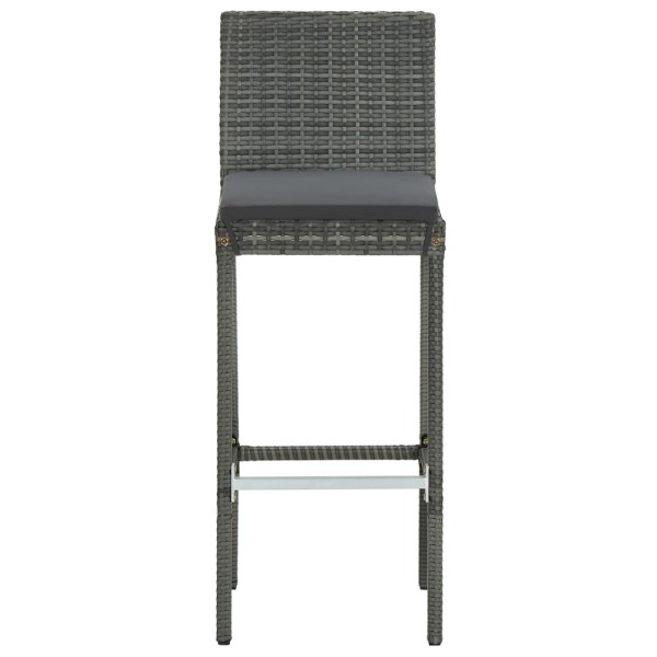 Conjunto de bar para jardín 7 piezas con cojines gris Conjunto de bar para jardín 7 piezas con cojines gris