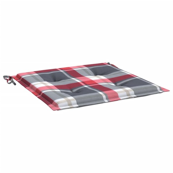 Cojines de silla de jardín 4 uds tela a cuadros rojo 40x40x3 cm Cojines de silla de jardín 4 uds tela a cuadros rojo 40x40x3 cm