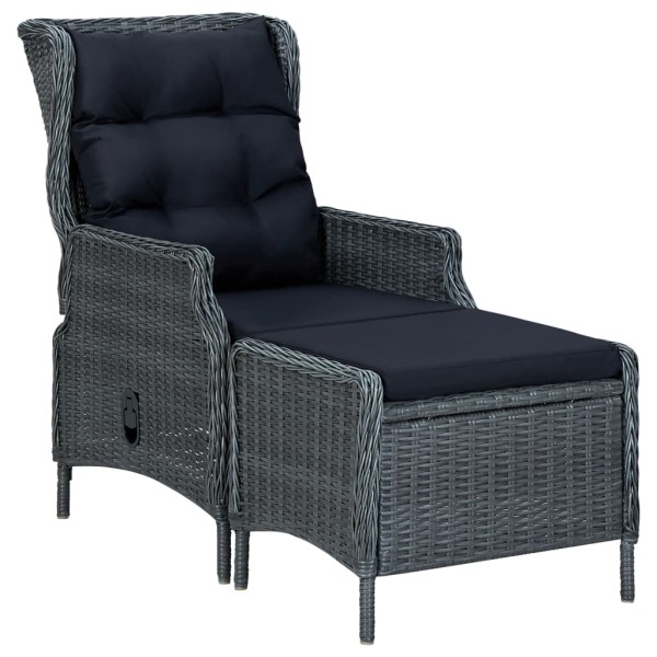 Juego de comedor para jardín de 9 piezas gris oscuro Juego de comedor para jardín de 9 piezas gris oscuro