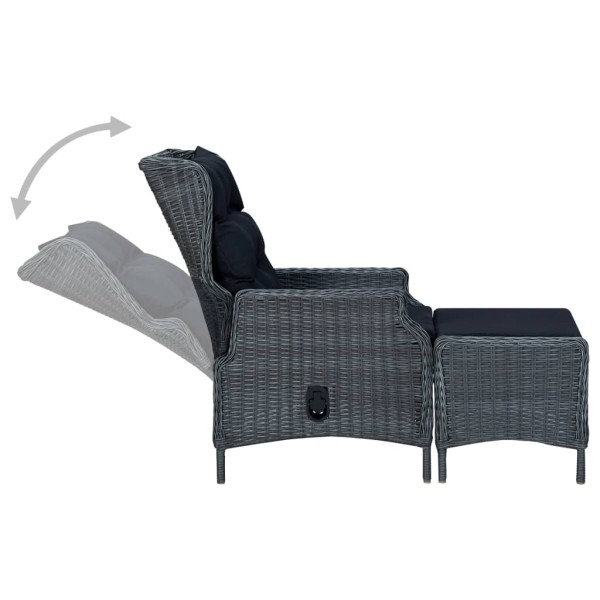 Juego de comedor para jardín de 9 piezas gris oscuro Juego de comedor para jardín de 9 piezas gris oscuro