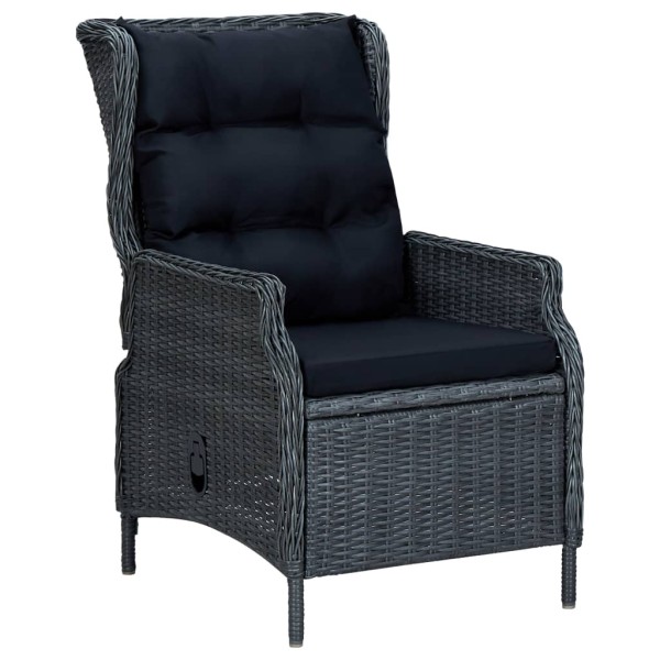 Juego de comedor para jardín de 9 piezas gris oscuro Juego de comedor para jardín de 9 piezas gris oscuro
