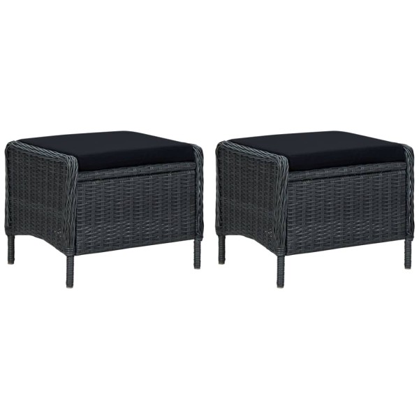 Juego de comedor para jardín de 9 piezas gris oscuro Juego de comedor para jardín de 9 piezas gris oscuro