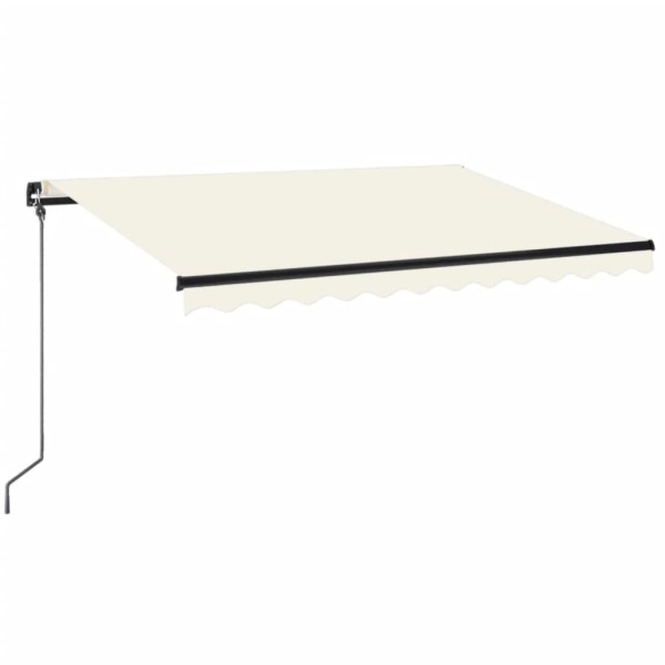 Toldo retráctil manual con LED color crema 350x250 cm