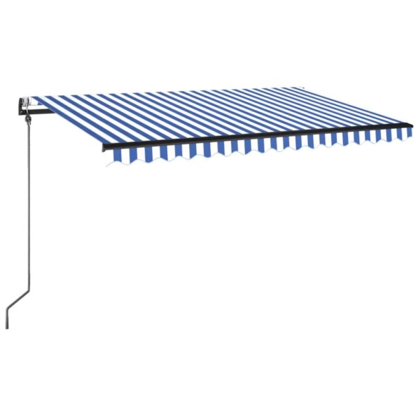 Toldo automático LED sensor de viento azul y blanco 400x350 cm Toldo automático LED sensor de viento azul y blanco 400x350 cm