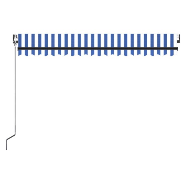 Toldo automático LED sensor de viento azul y blanco 400x350 cm Toldo automático LED sensor de viento azul y blanco 400x350 cm